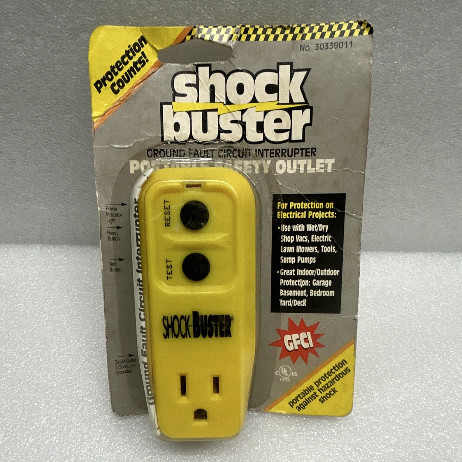 Shock Buster Portable GFCI Plug-In Safety Outlet Adapter, 30339011 2 AVAILABLE