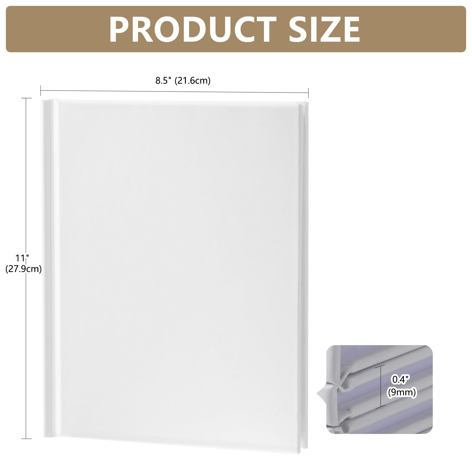 zmybcpack 6 Pack Hardcover Blank Book 8.5×11 inch, Hardcover Blank Book for S…