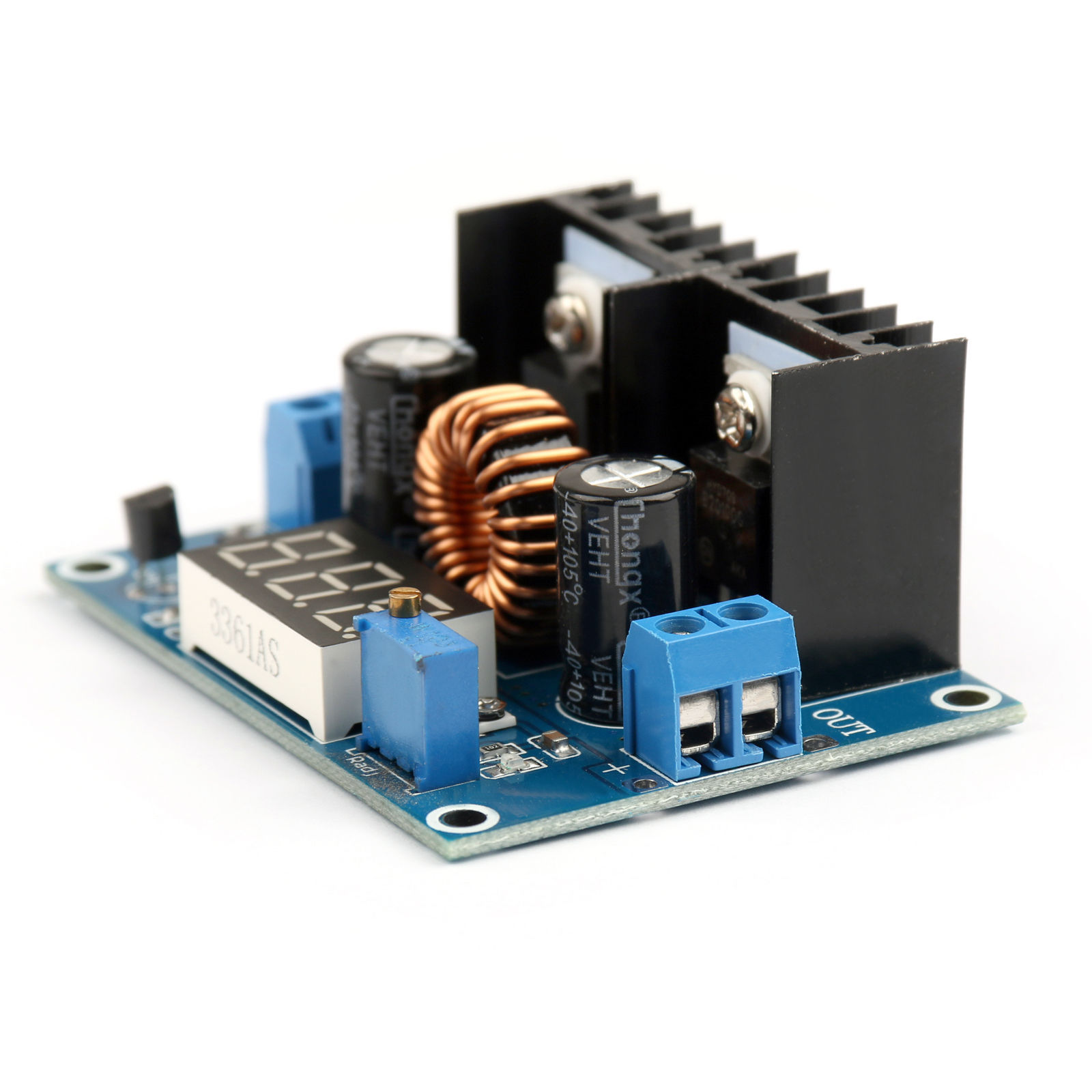 4V-38V to 1.3V-36V 8A Step Down Buck Power Supply Module w/ Voltmeter XL4016 US