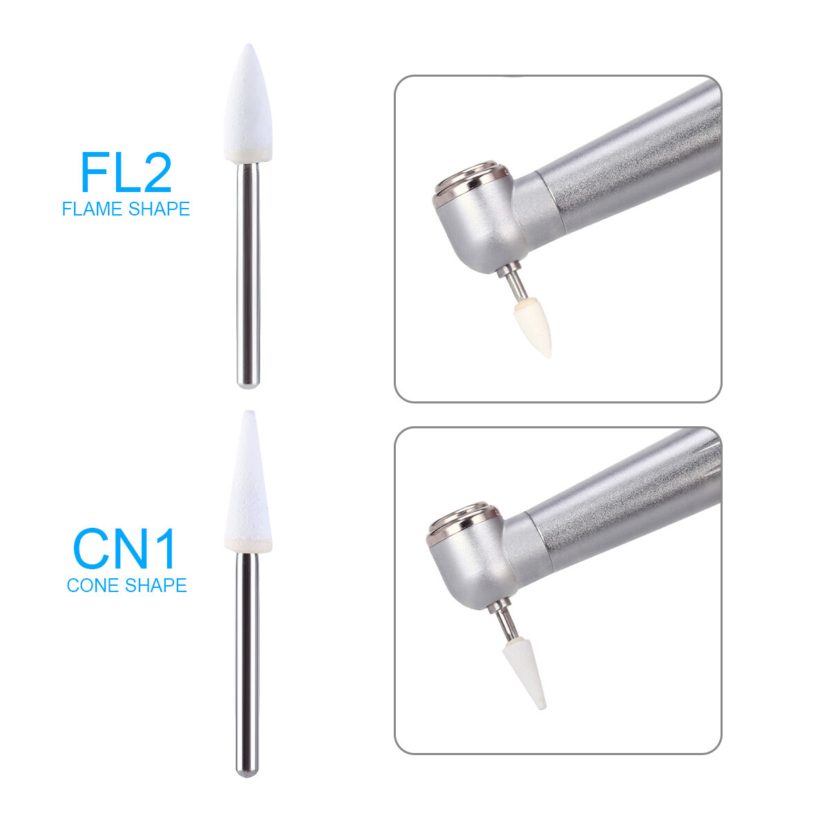 Dental Round White Stone Bur Polishing FG Burs /Dental LED High Speed Handpiece