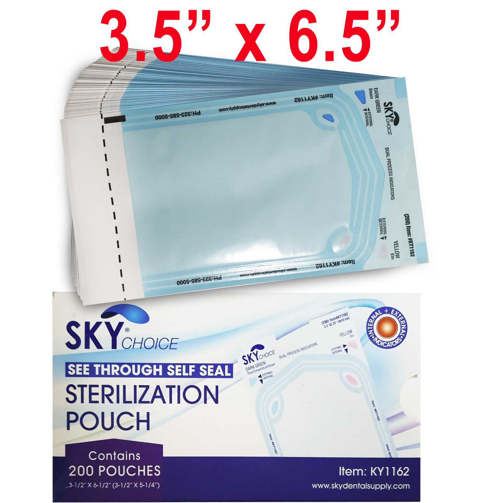 up to 10000 Sterilization Pouches 3.5″ x 6.5″ Dental Medical Self Seal Pouch Bag