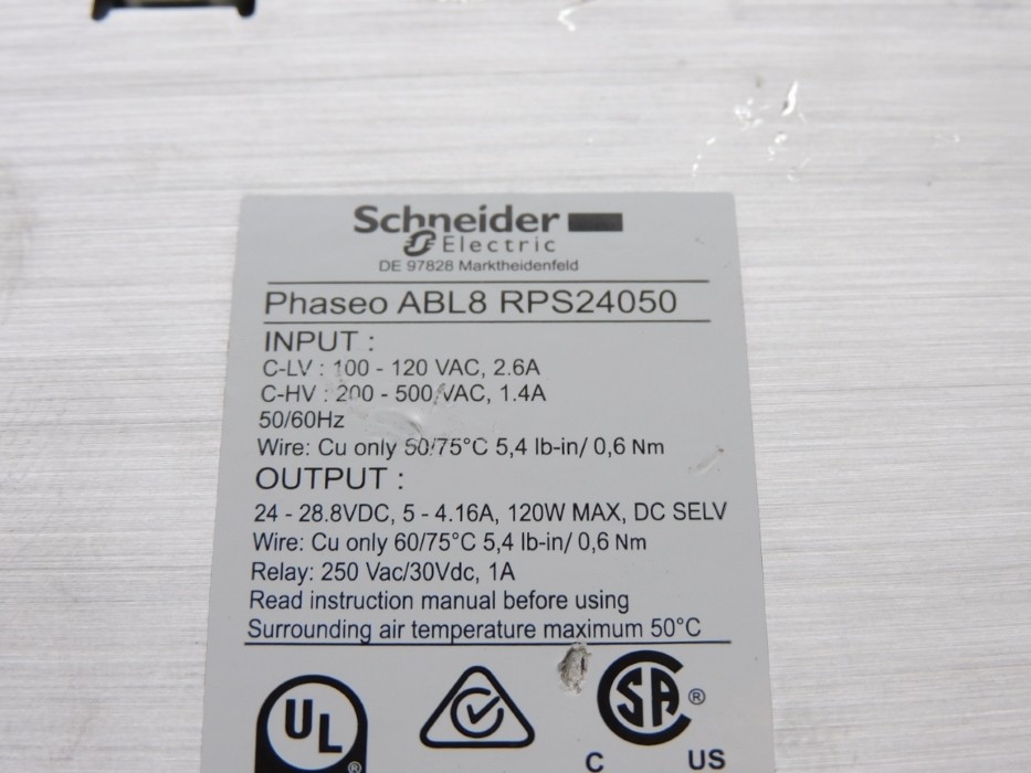 SCHNEIDER ELECTRIC ABL8RPS24050 200-500VAC 1.4A NSNP