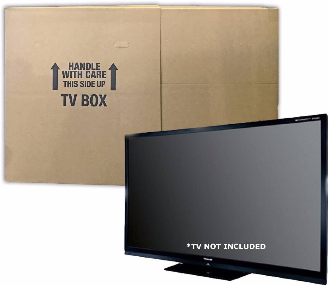 TV Moving Box (2 Pack) Fits up to 70″ Plasma, LCD, or LED, 72X6X42