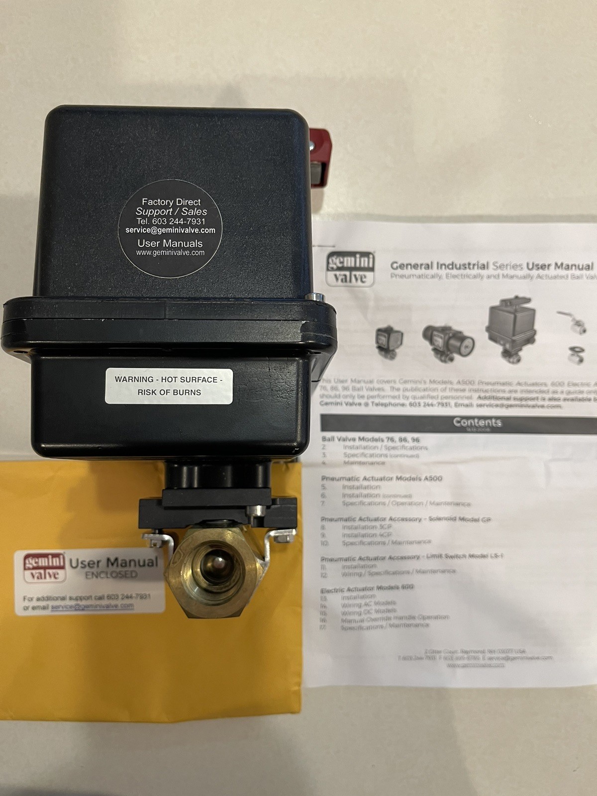 Gemini Valve 615 Actuator 120VAC NEW 300in.lbs New.
