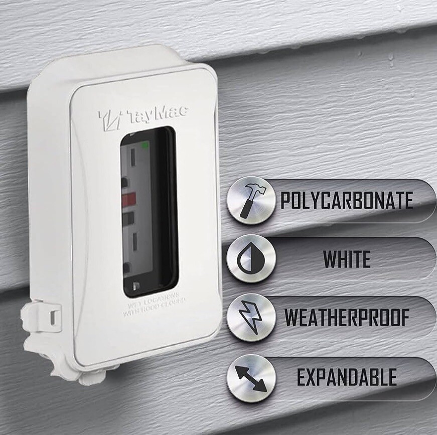 (10 Pack) TayMac ML450 White Expandable 1-Gang Weatherproof Electrical Cover