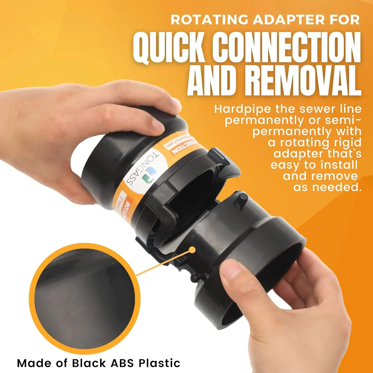(Combo Pack) RV Sewer Hose Fitting Adapter to PVC, RV Sewer Connection & RV Sewe