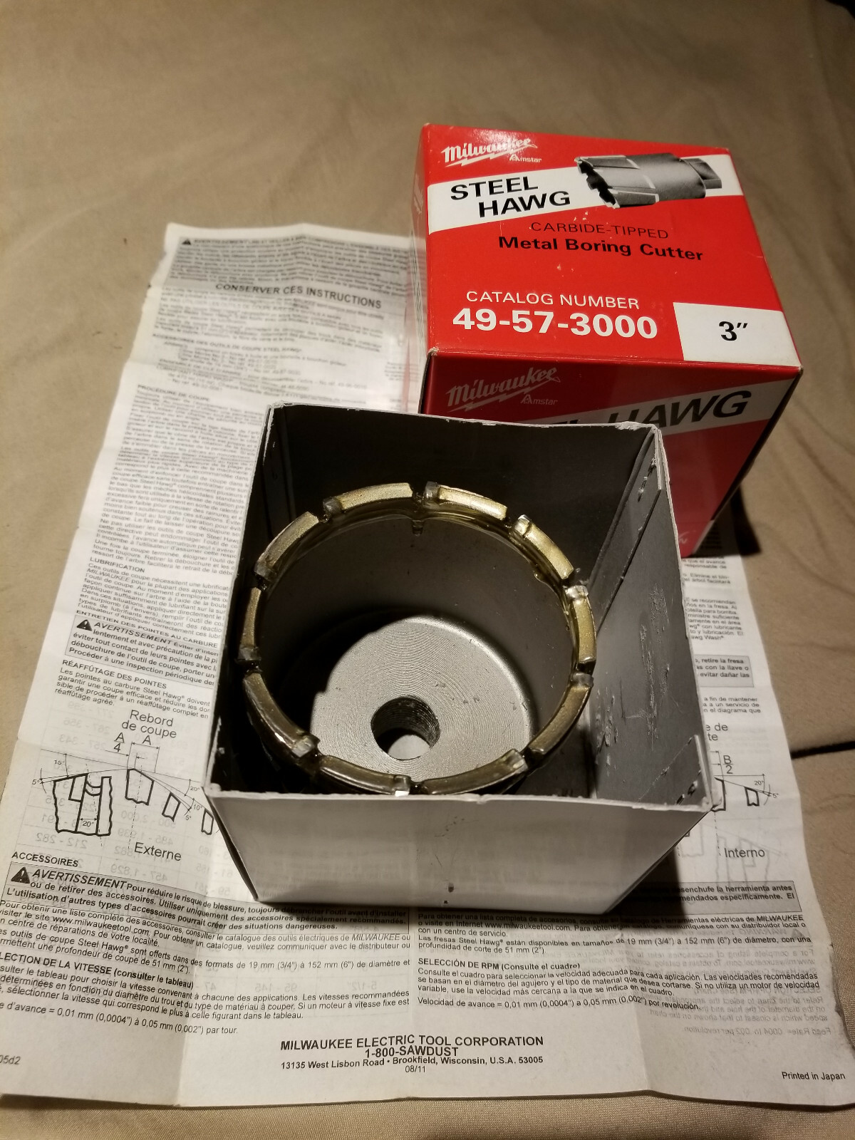 MILWAUKEE 3 in X 2 in 49-57-3000 Steel Hawg 3″ Dia 2″ Deep 3/4″ Threaded Shank