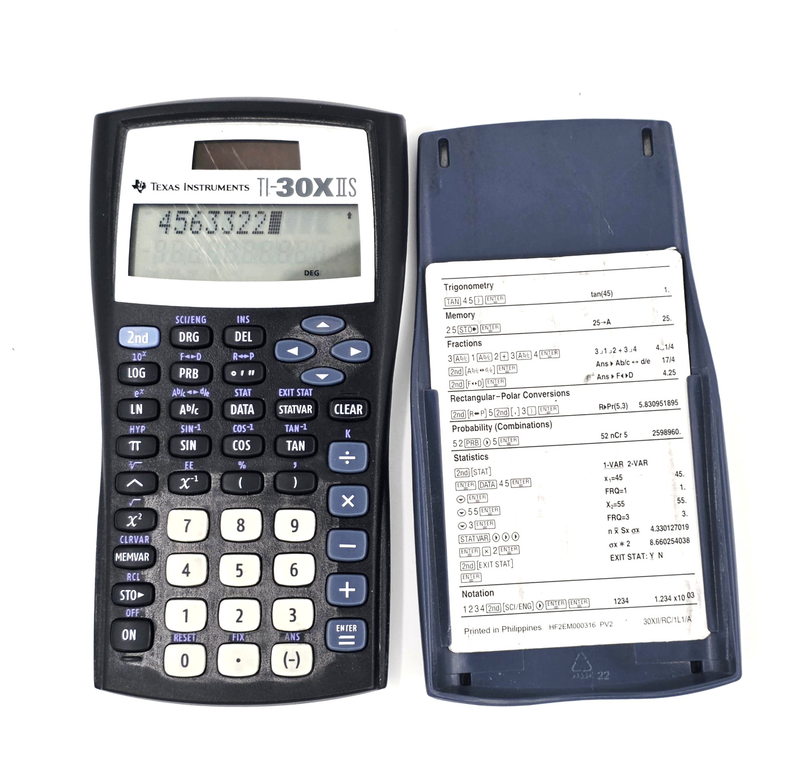Texas Instruments TI-30XIIS Scientific & School Calculator Solar Powered WORKS