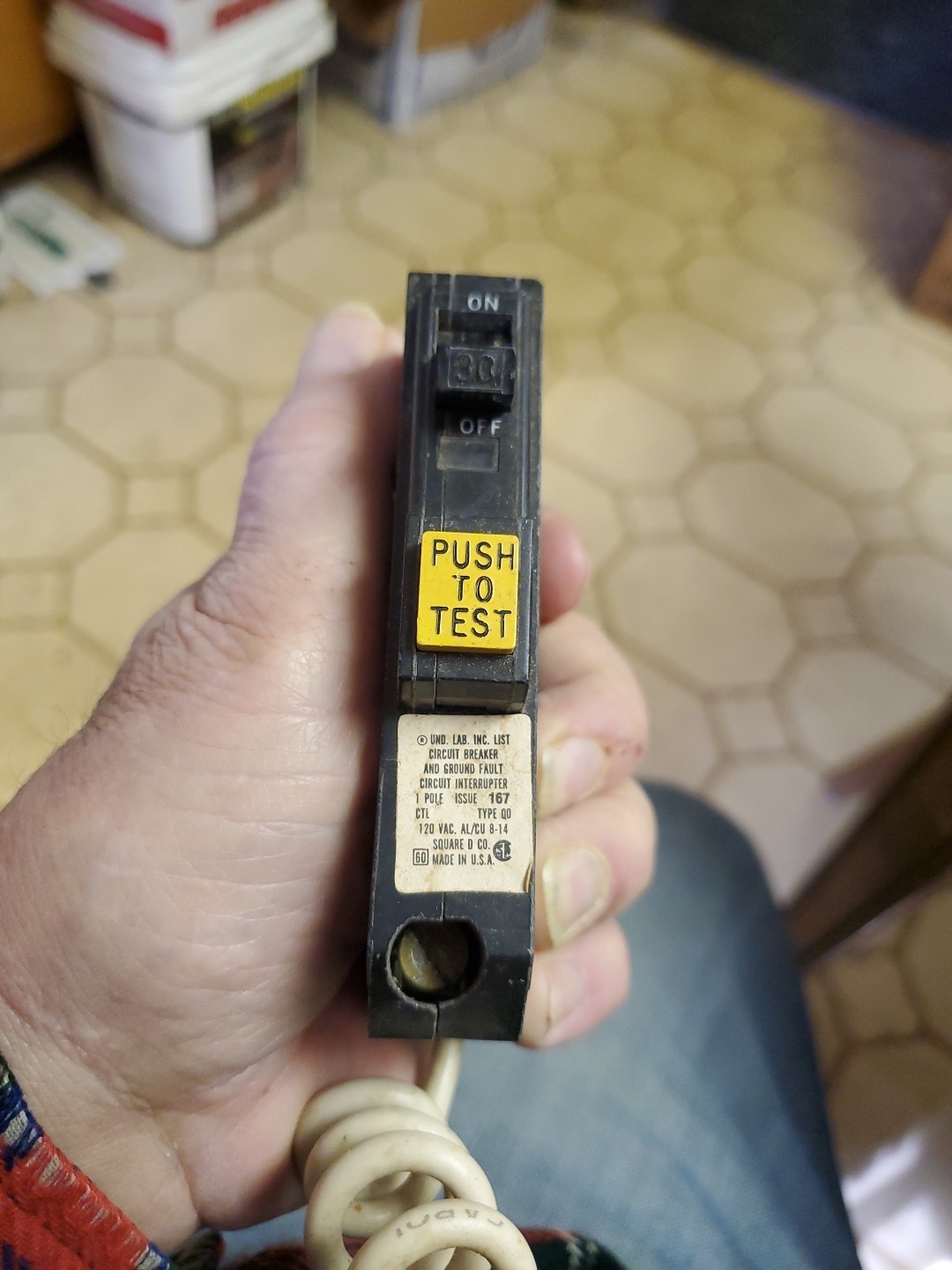 Square D QO130GFI 30 Amp 1 Pole 120V GFI Circuit Breaker