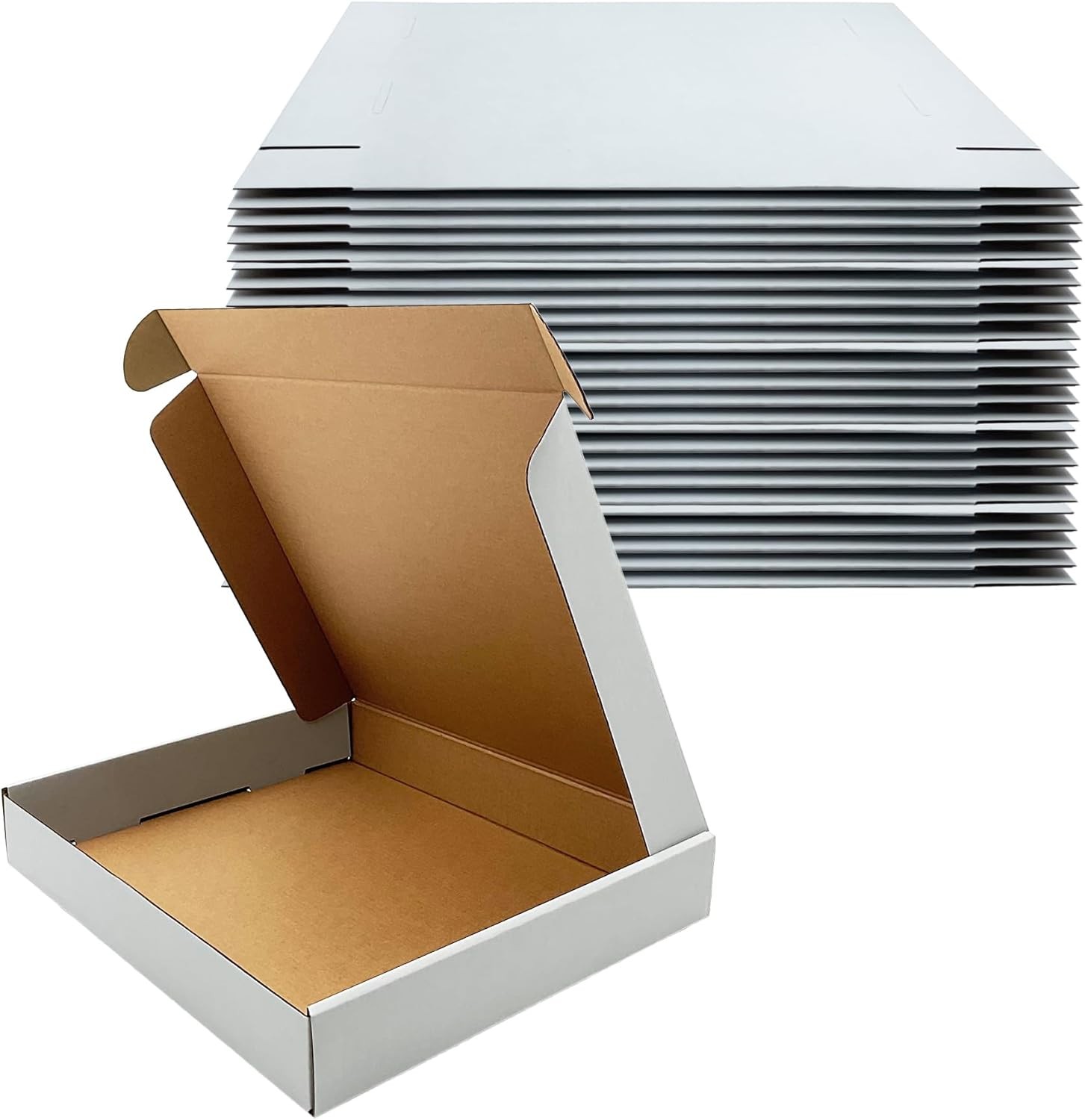 13x11x2 Inches Shipping Boxes Set of 25,White inches, White