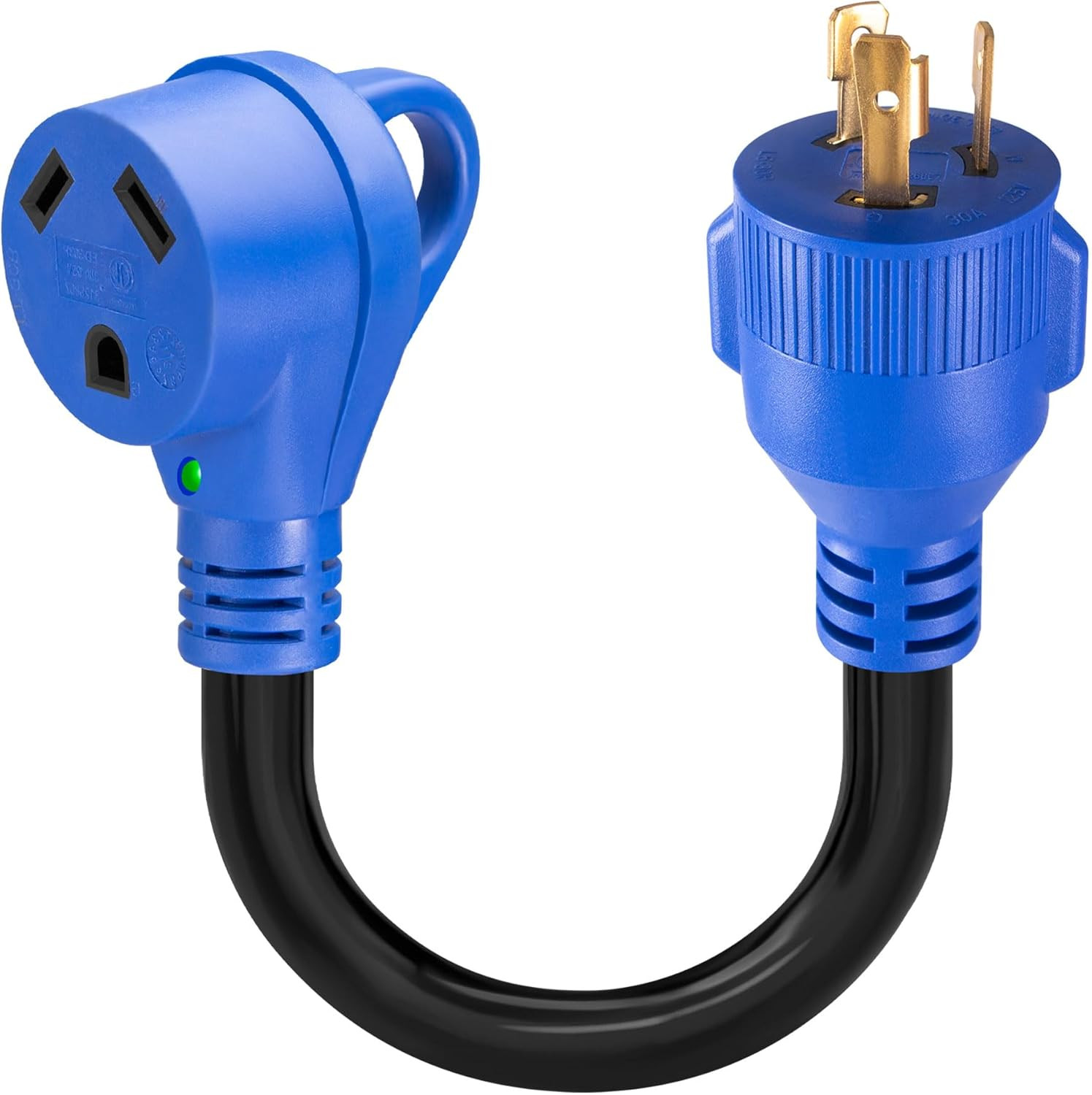 3 Prong 30 Amp RV Generator Adapter Cord 12″, NEMA L5-30P to TT-30R Electrical