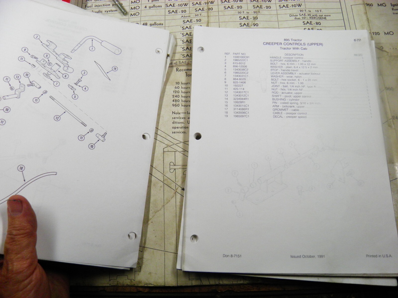 CASE IH 895 TRACTOR PARTS CATALOG 8-7151