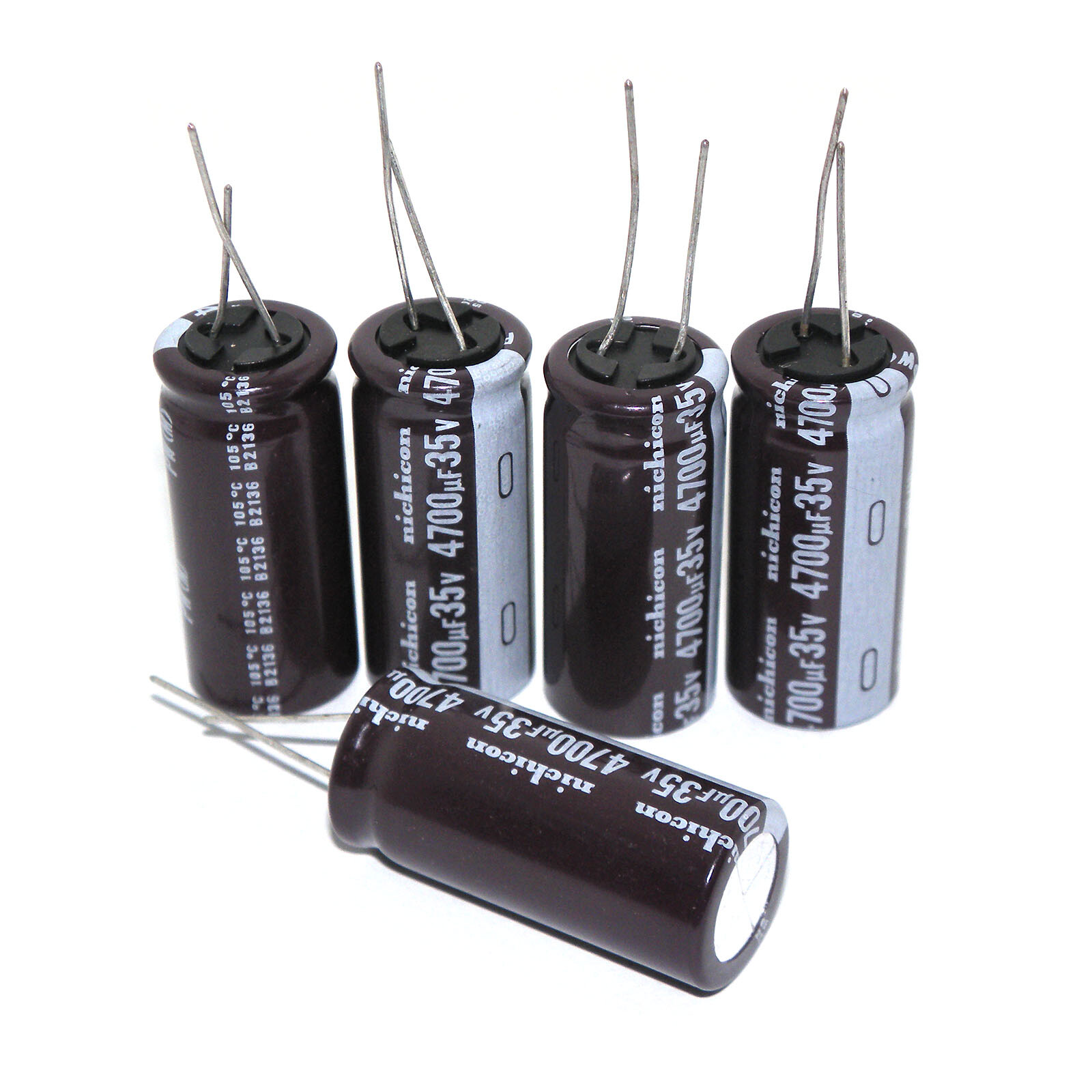 5x 4700UF 35V Radial Electrolytic Capacitors 35v4700uf Nichicon PW