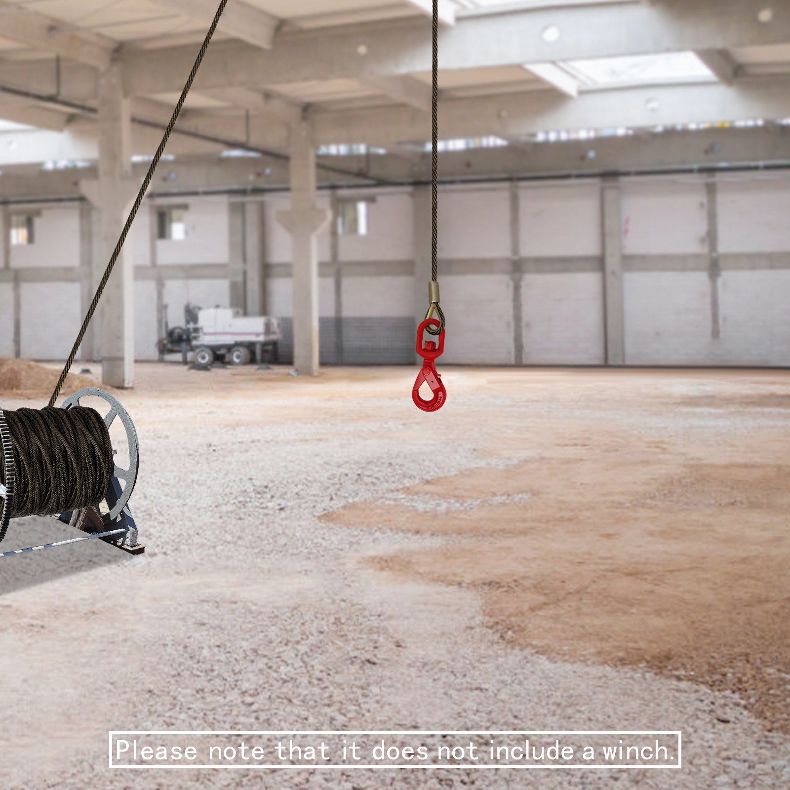 Wire Rope Winch Cable,Carbon Steel 3/8″x150ft Winch Cable with Self Locking Hook