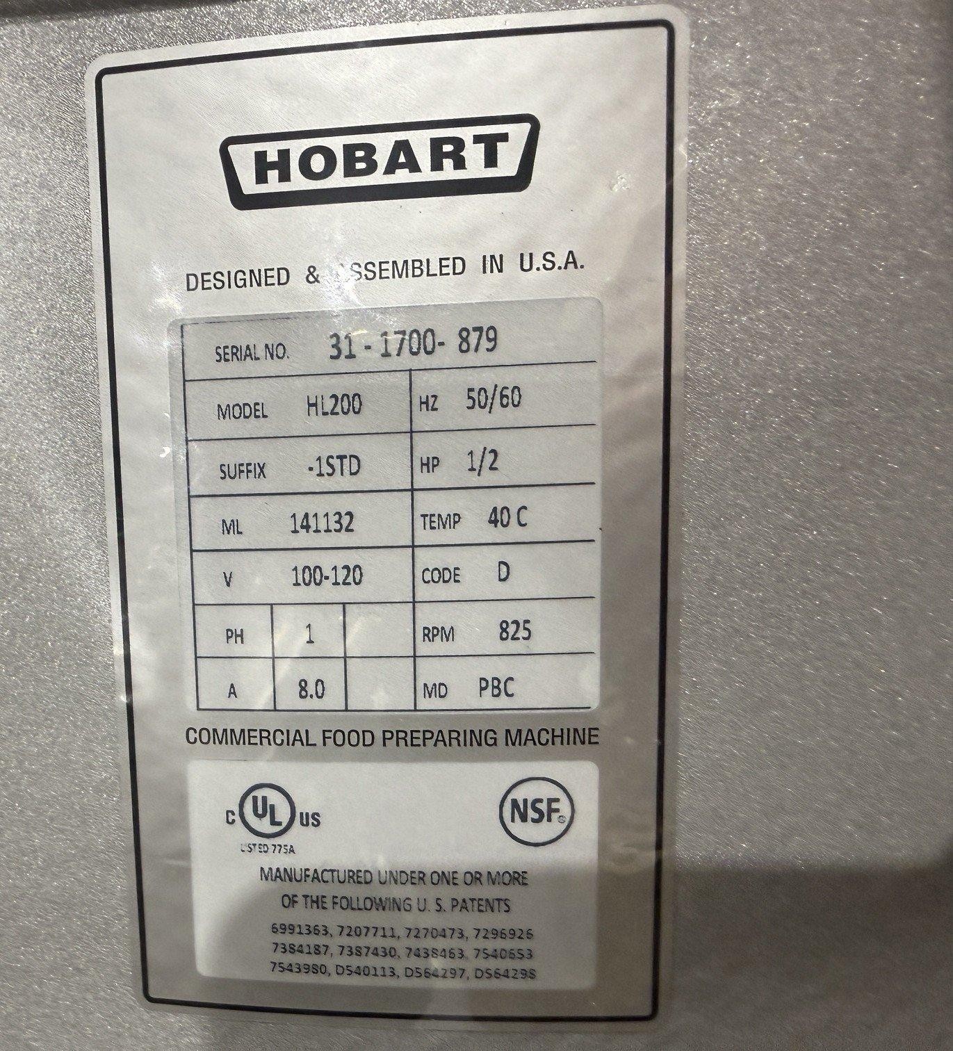 2026 HOBART HL200 20QT. BAKERY DOUGH MIXER W/ BOWL, BOWL GUARD and ALL ATTACHMEN