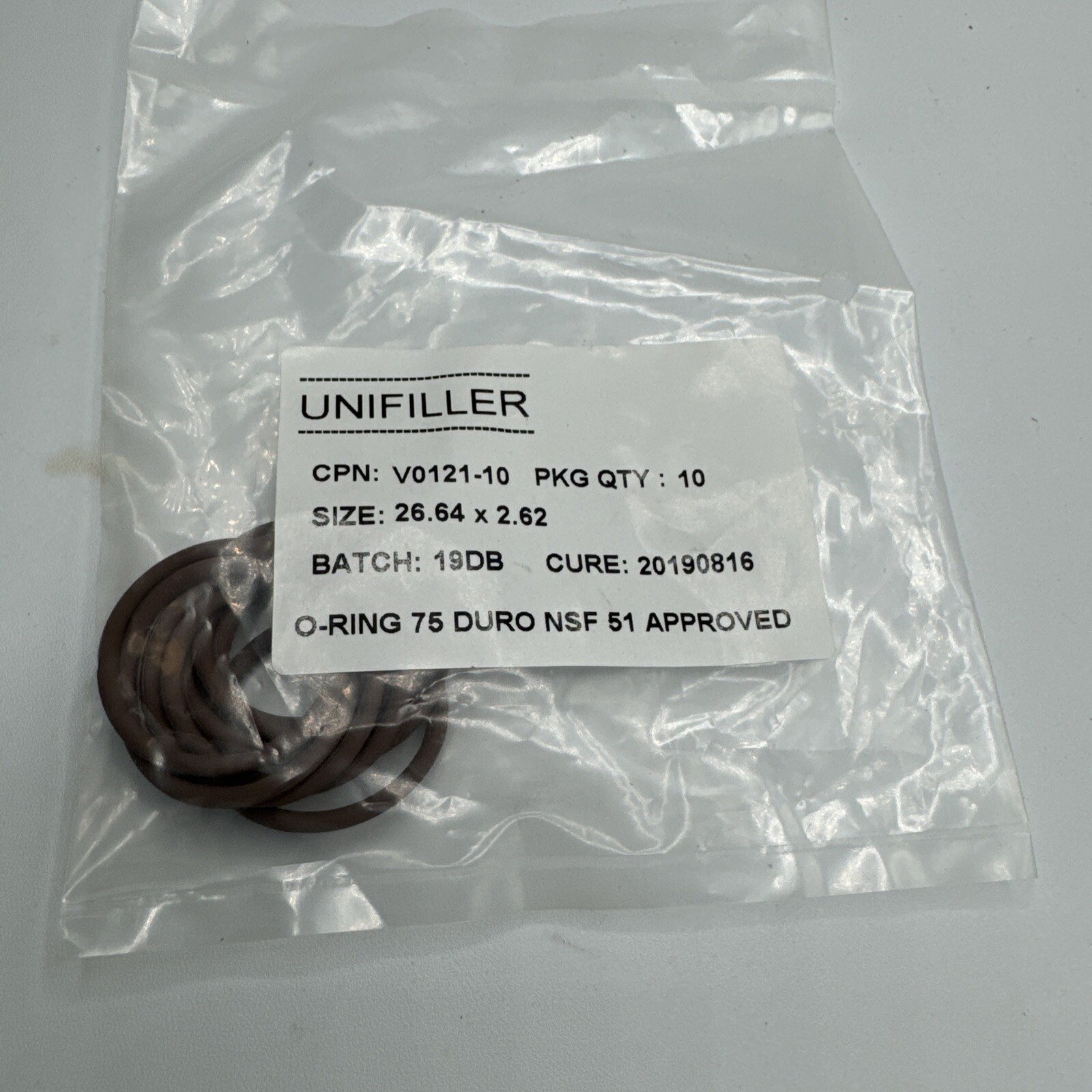 Unifiller V0121- 10 O-RING FOOD SERVICE 10PK