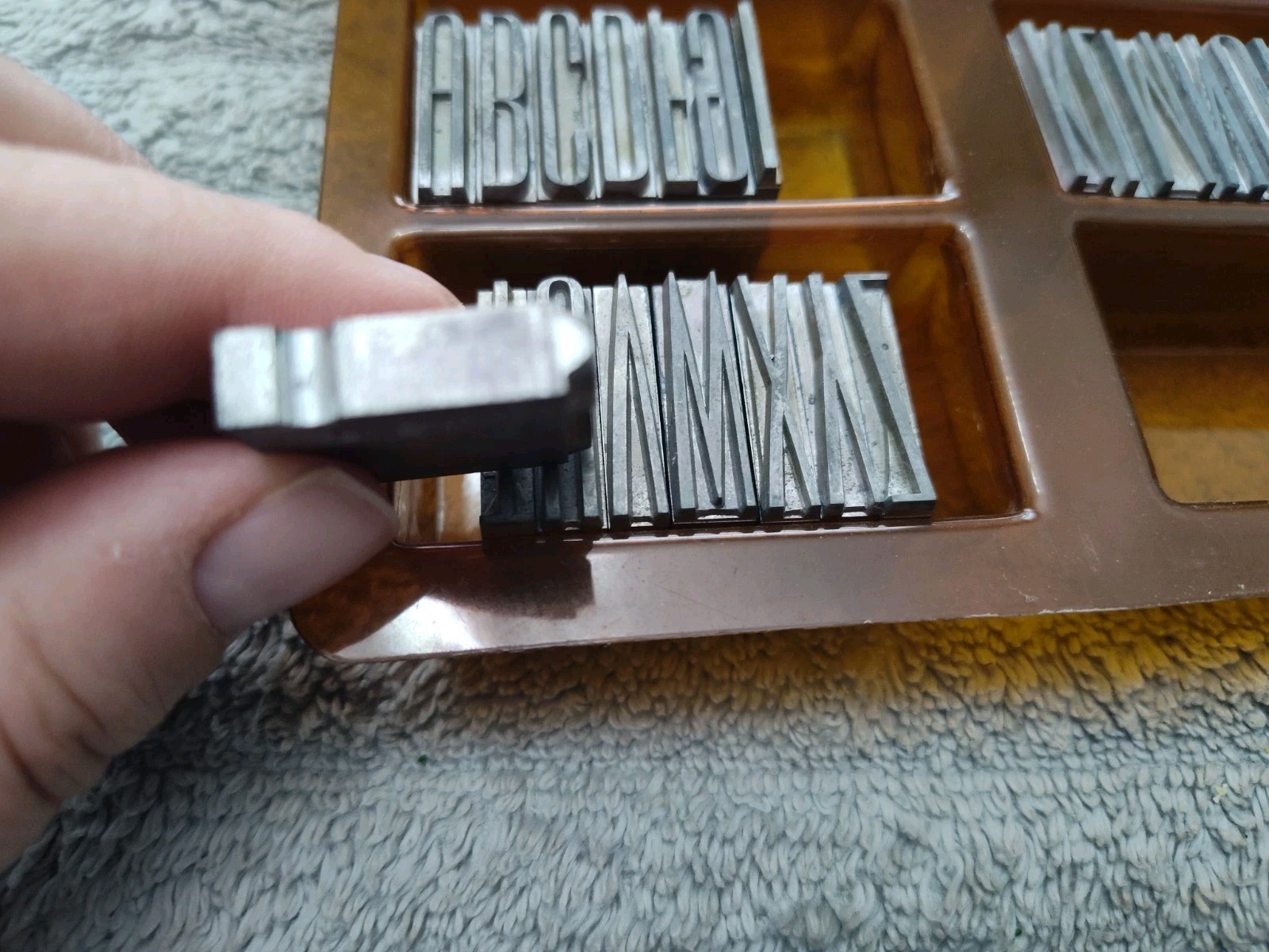Kingsley Hot Foil Machine Letter Type Font Set 72 Pt Empire Vintage Rare CAPS