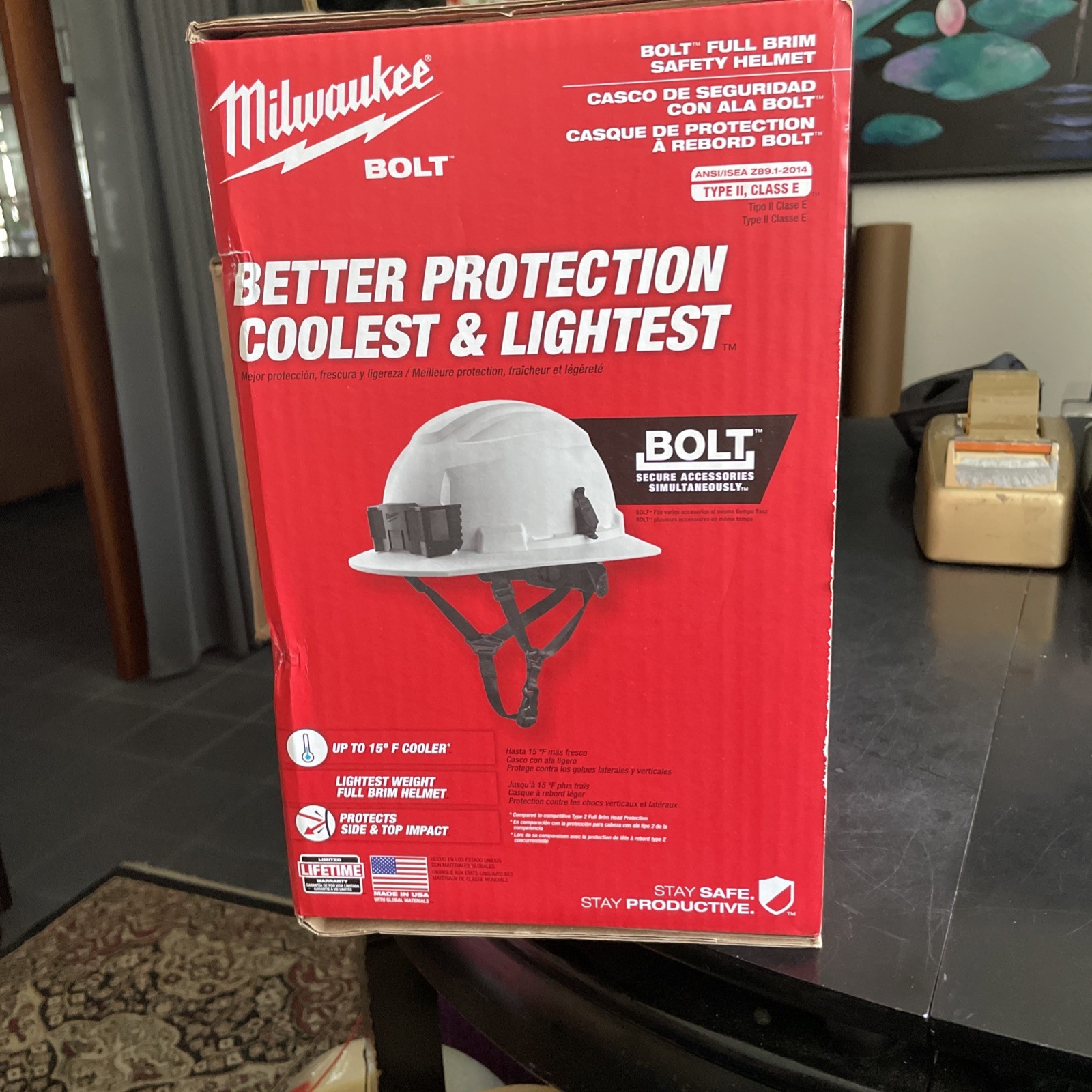 Milwaukee Bolt Full Brim Vented Safety Helmet Type 2 Class C Black