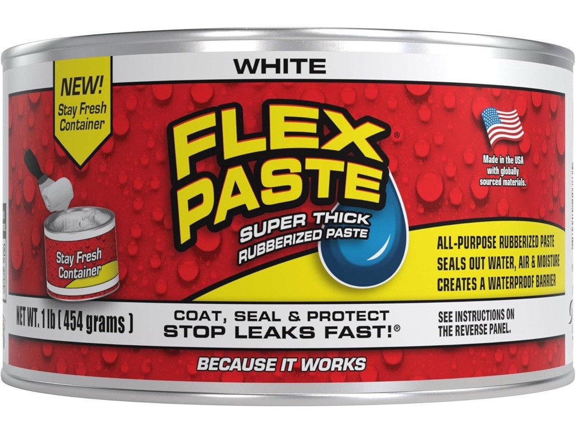 (2 PACK) Flex Paste White Waterproof Paintable Putty Rubber Spackle Sealant 2 LB