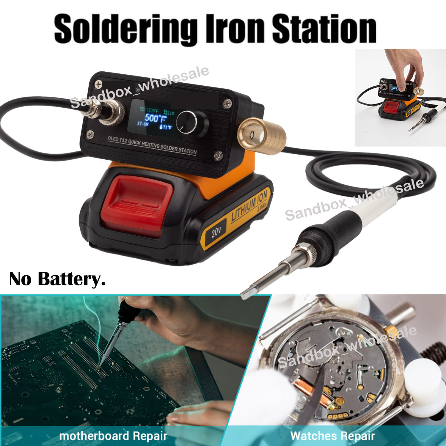 For Dewalt 20V Battery Portable Soldering Iron Cordless Soldering Station DIY