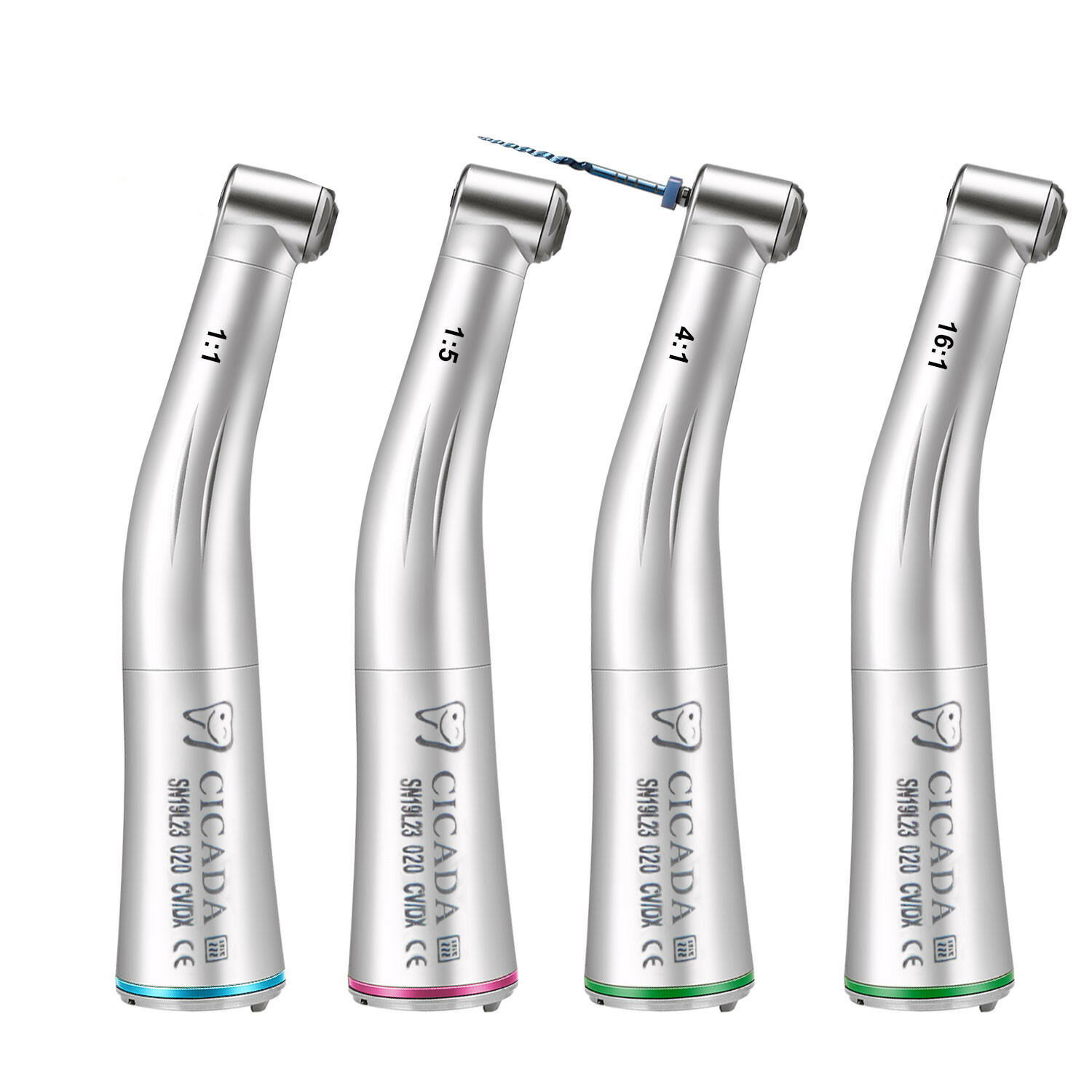 CICADA Dental Electric Motor 1:1/1:5/4:1/16:1 Fiber Optic Contra Angle Handpiece