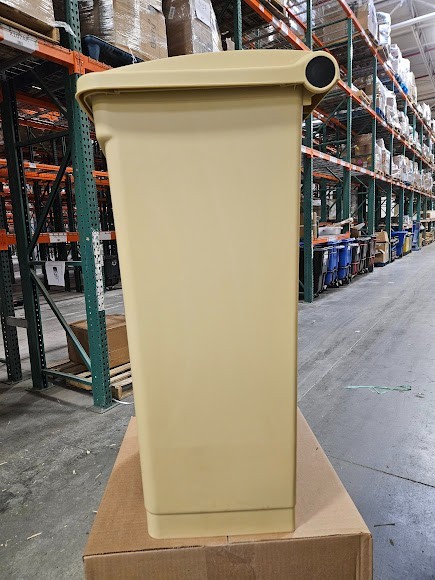 Lavex 92 Qt. / 23 Gallon Beige Rectangular Step-On Trash Can