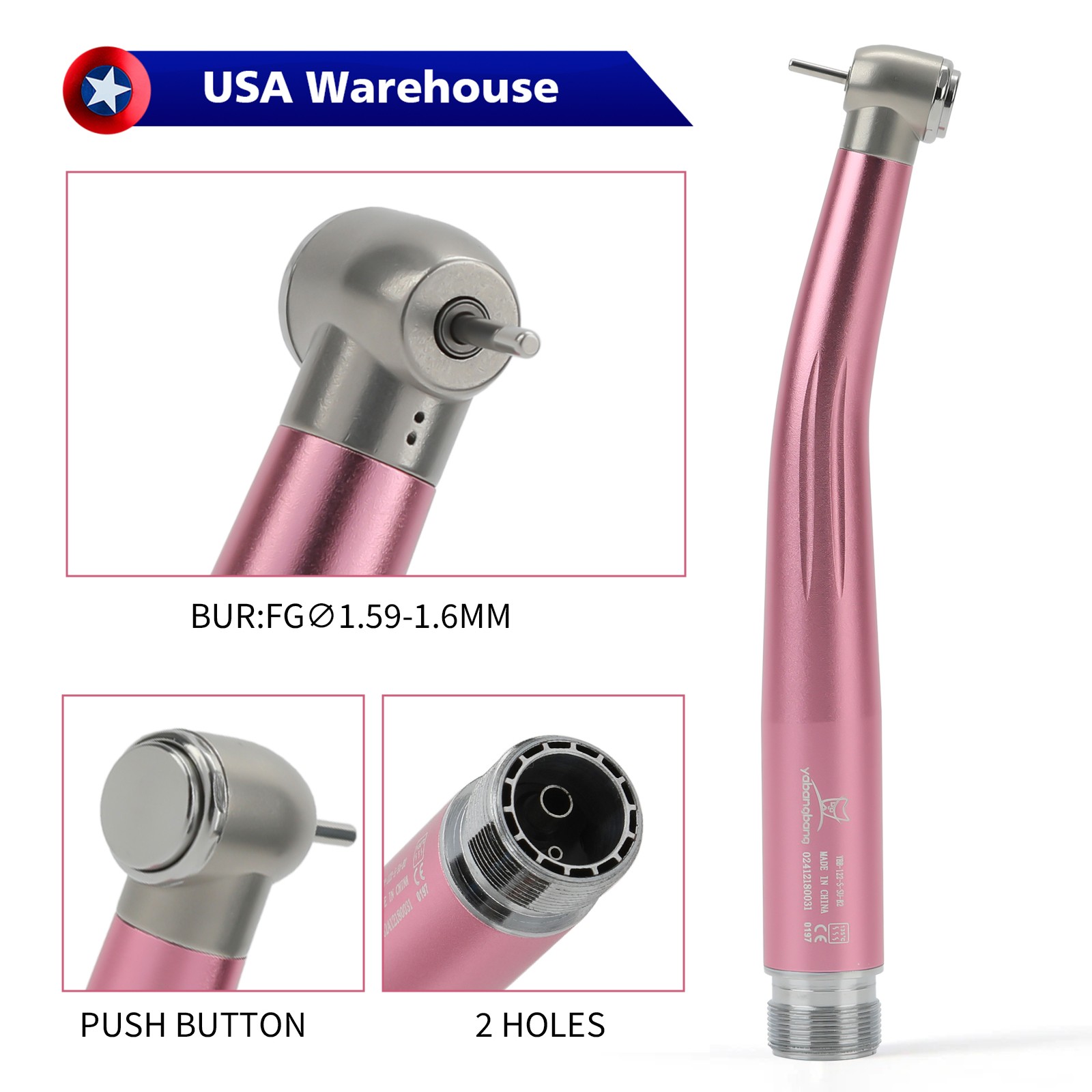 High Speed Handpiece 2Holes Turbine Standard Head 7Colors Dental For NSK