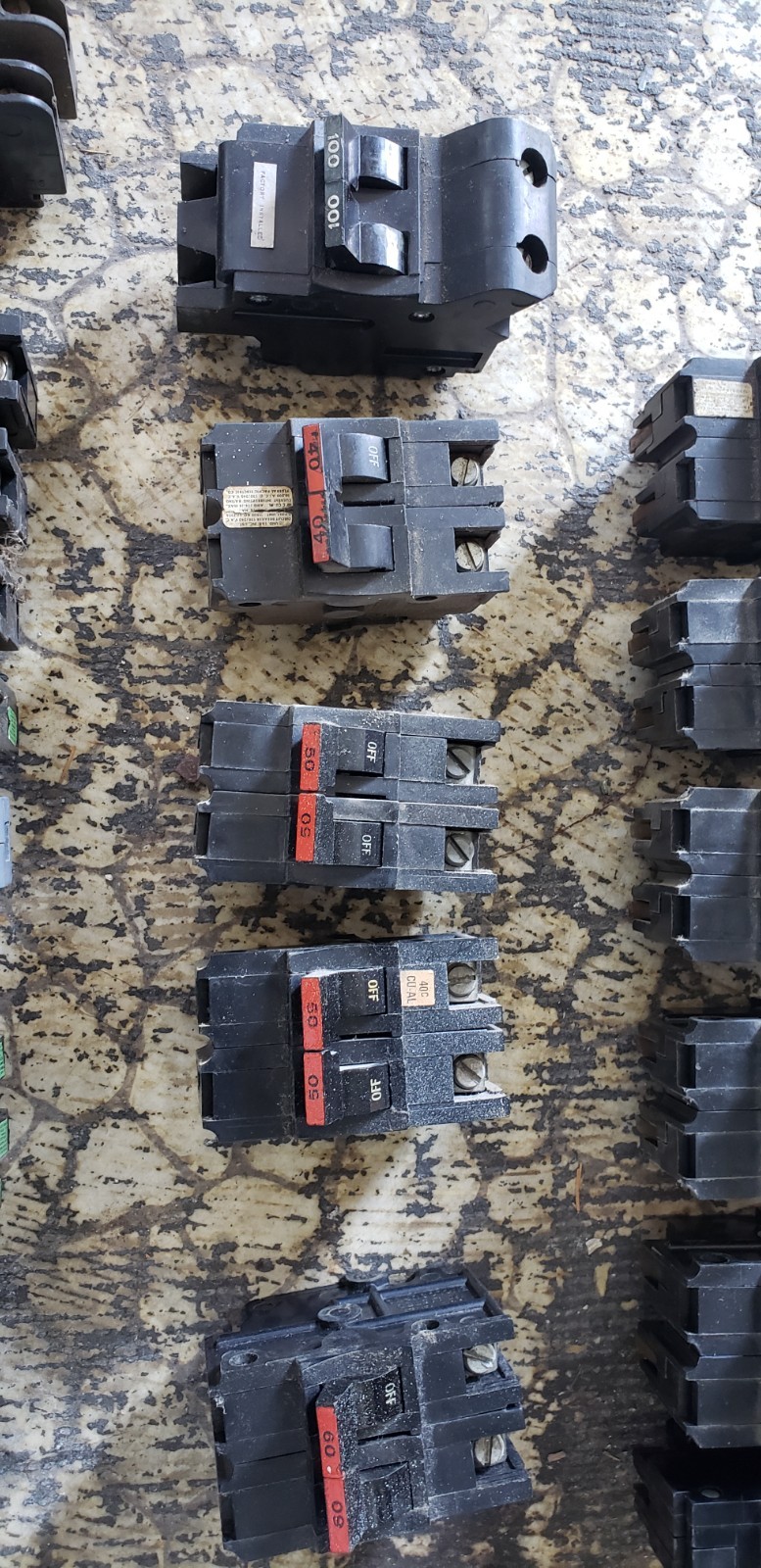 Lot of federal pacific stab lok breakers
