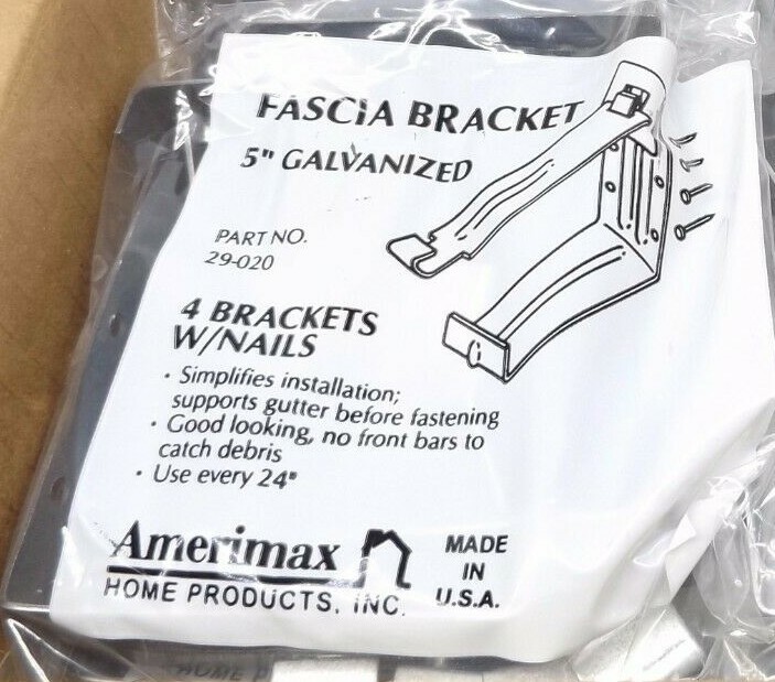 NEW 12-PACK AMERIMAX 29020PK 5″ K STYLE FASCIA GUTTER BRACKET