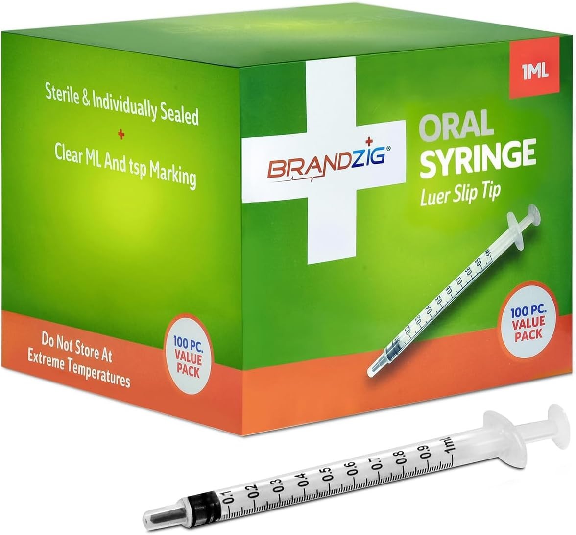 100 jeringas con pipeta de 1 ml y 1 cc con punta Luer Slip, sin aguja, para uso.