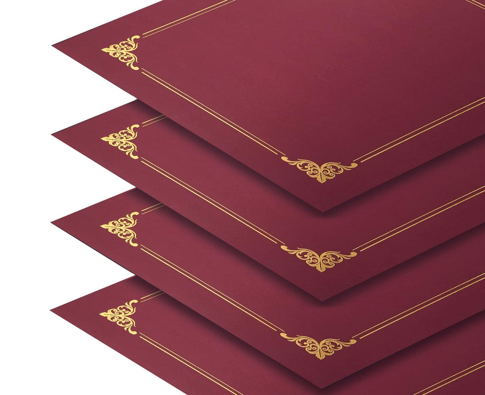 Better Office Products 25 Pack Red Certificate Holders, Letter Size,