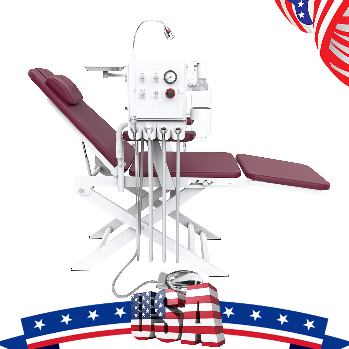 Unidad De Entrega Dental portatil compresor de aire succión 4 hoyos /silla