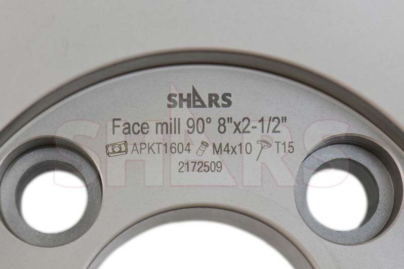 Shars CNC 8″ 90 Degree Indexable Face Mill with 12 APKT 1604 Inserts New L[