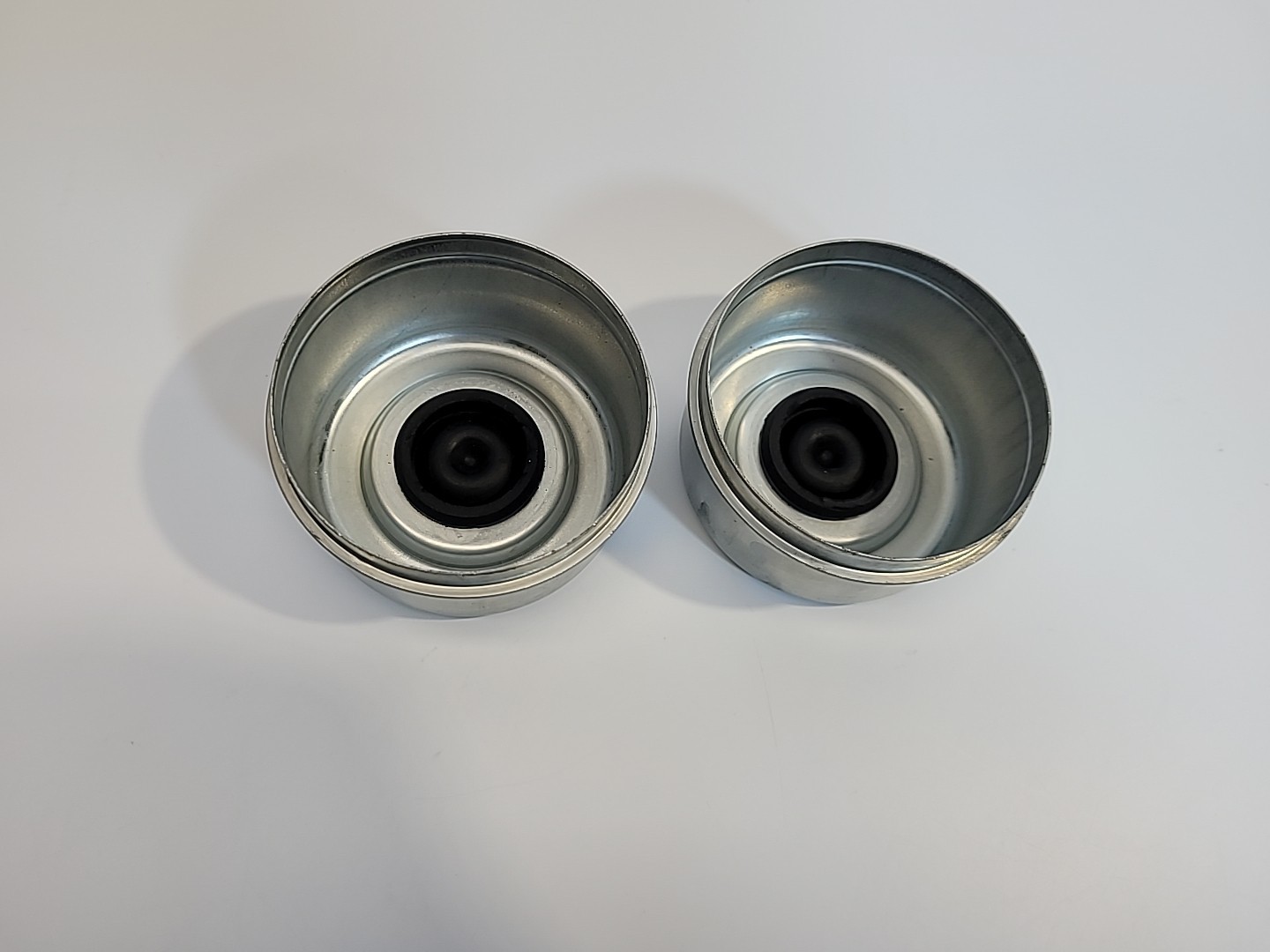 2 Trailer Axle Hub 8 Lug EZ Lube Drive in Dust Cap w/ Removable Grommet 2.72″ OD