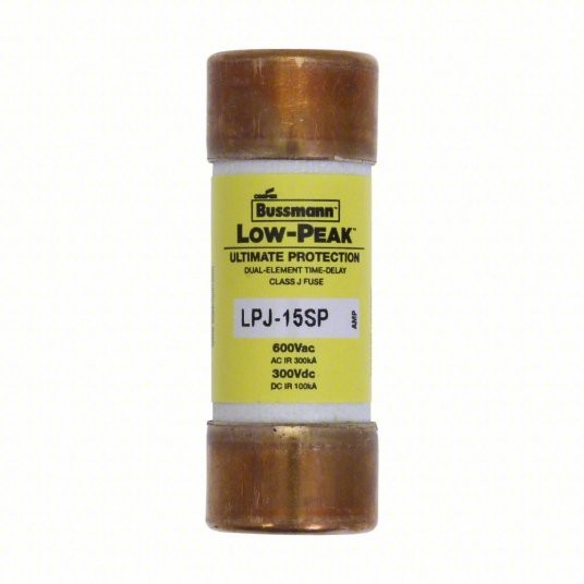 BUSSMANN LPJ-15SP Fuse, 15 A, 600 V AC, 300 V DC (LOT OF 10)
