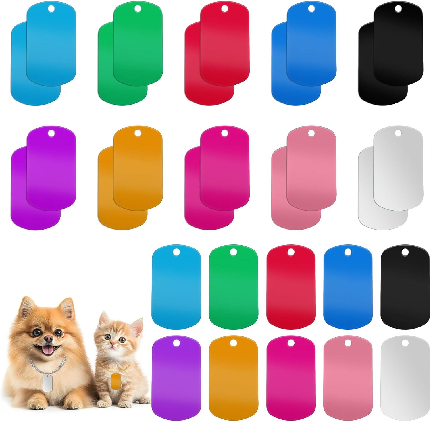100 Pack Aluminum Dog Tags, Engraving Blank Discs Metal Tag for DIY Decorative C