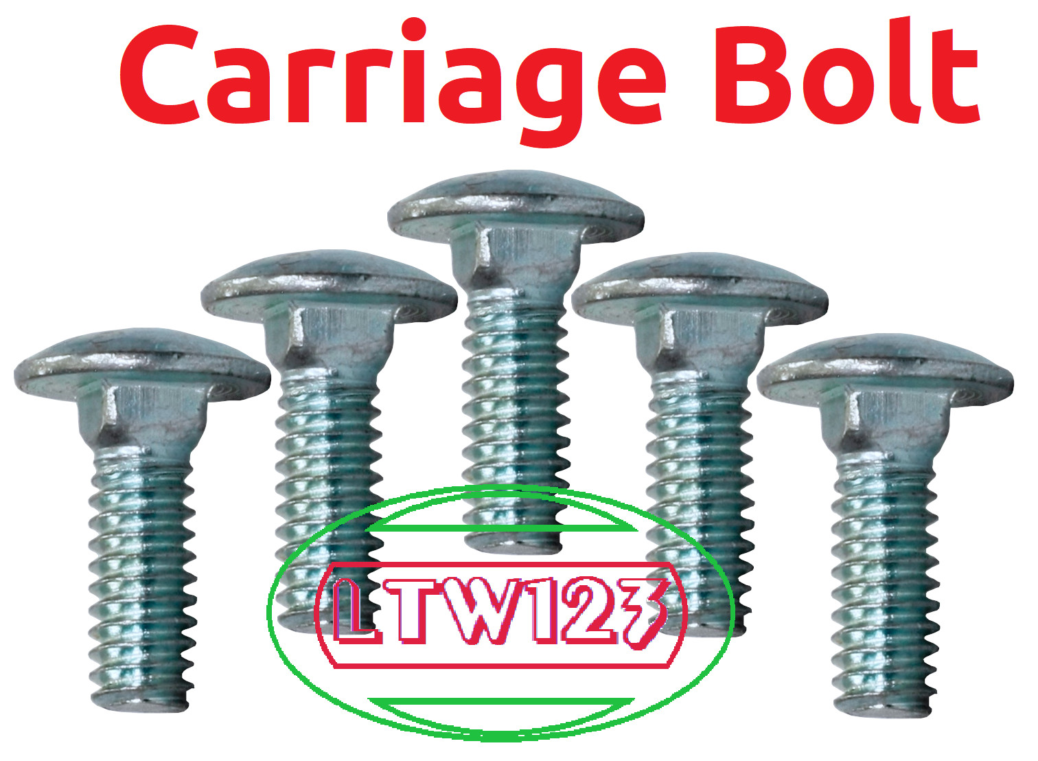 (20 Pieces)# 10-24×1/2″ Full Thread Coarse Carriage Bolt Grade 2 Zinc Plated