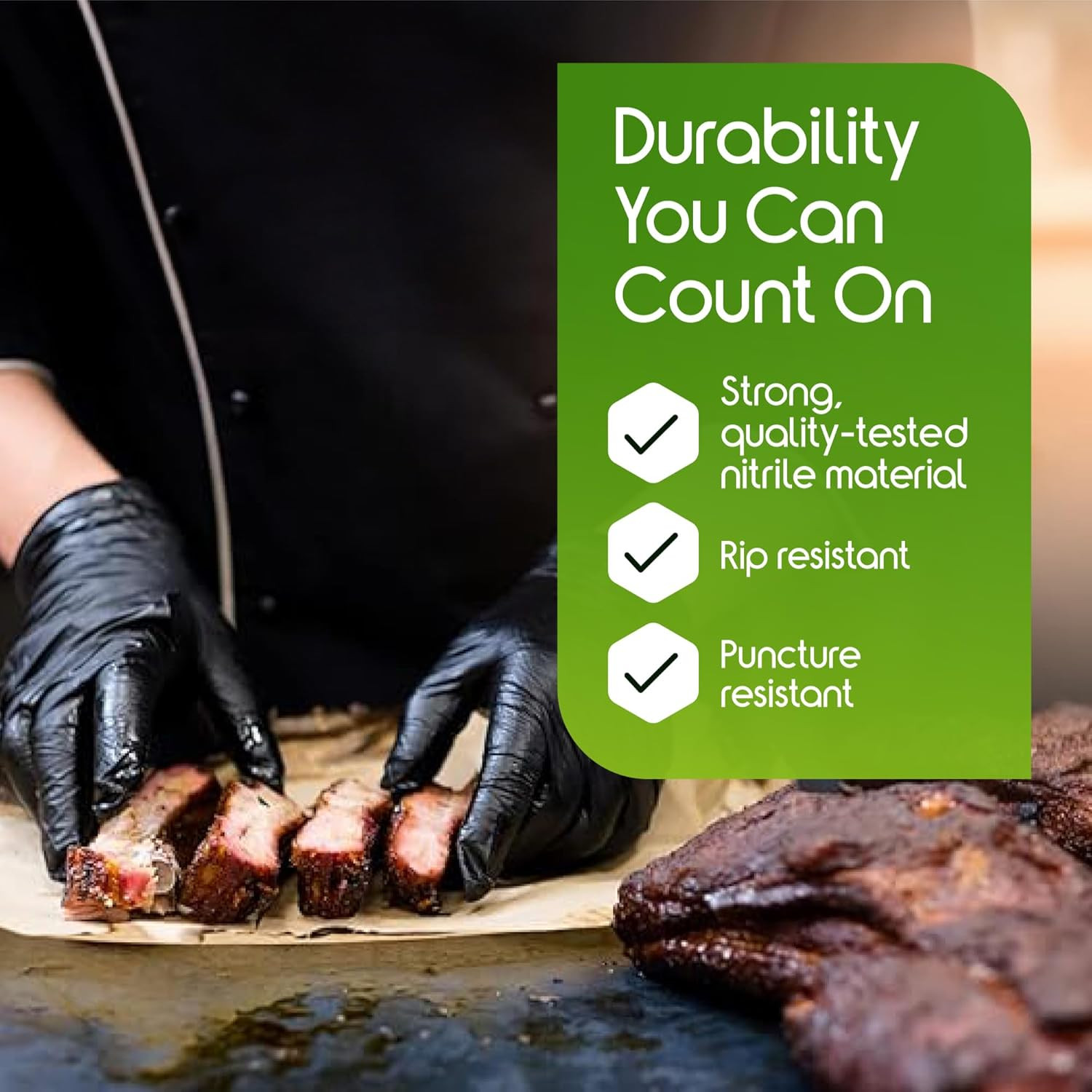 Black Nitrile Gloves HEAVY DUTY 6 Mil Nitrile Chemical Resistant Medical Cooking