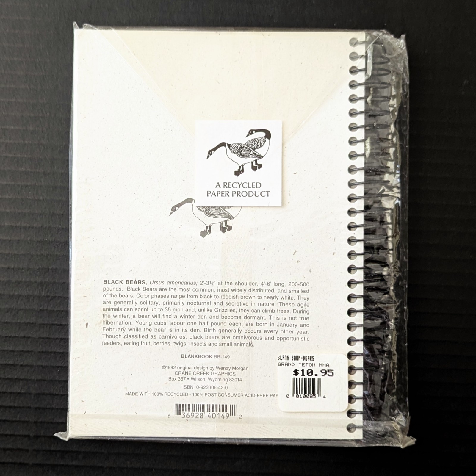 Crane Creek Graphics Blank Book Black Bears Notebook Bear Cubs Sealed