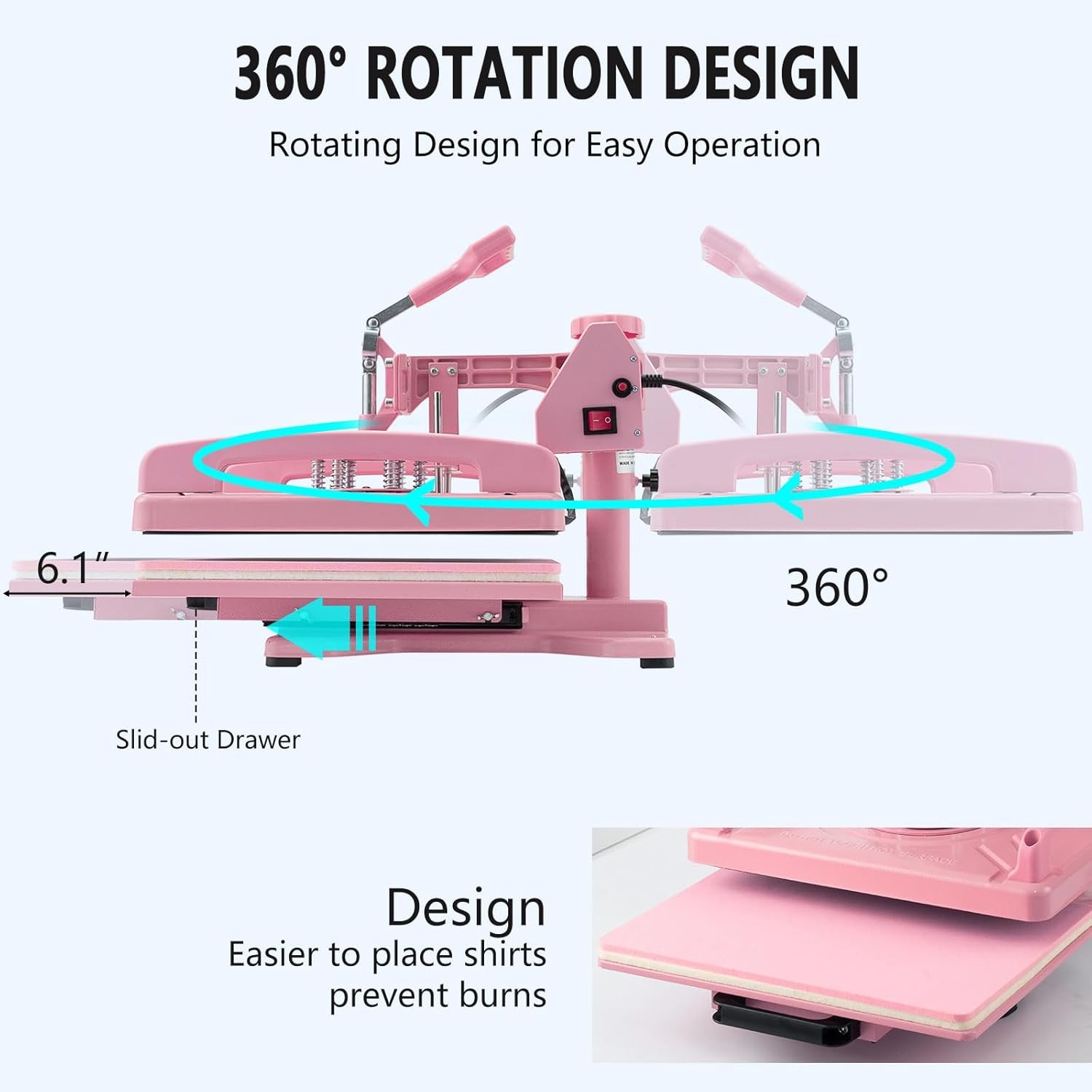 8IN1 Combo Heat Press Machine 15″x15″ Sublimation Transfer T-Shirt Mug Plate Hat