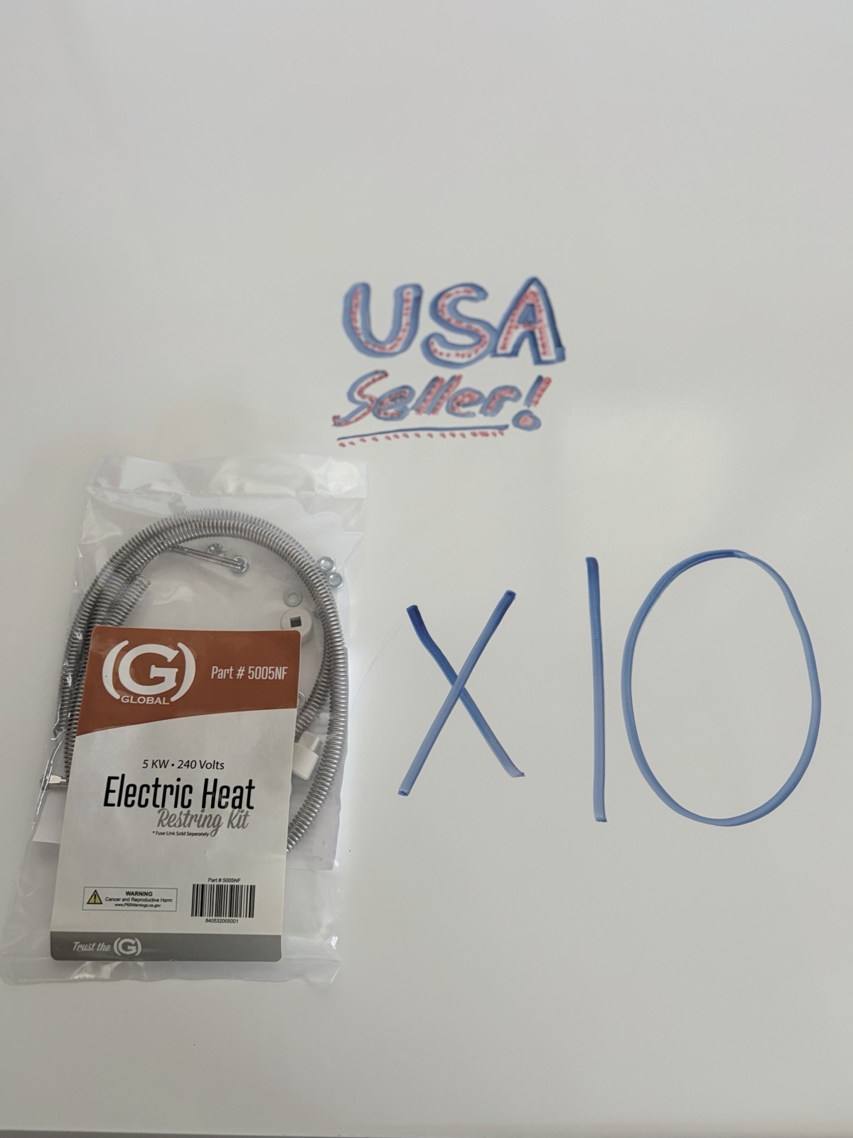 Qty 10Global Non-Fused Electric Heat Restring Kit 5KW • 240 Volts •Free Shipping