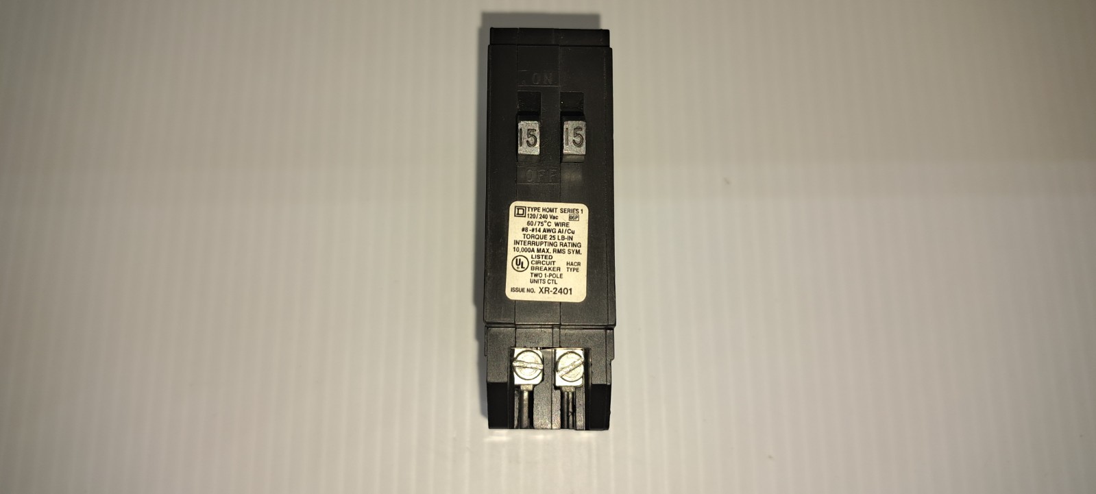 Square D HOMT1515 Homeline 2-15 Amp Single Pole Tandem Circuit Breaker FLAW