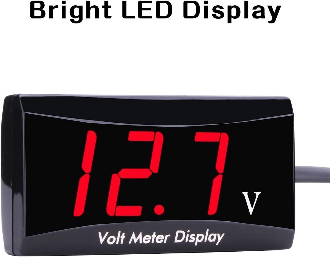 Waterproof 8V-16V Car Digital Voltmeter – LED Display for Real-Time Monitoring