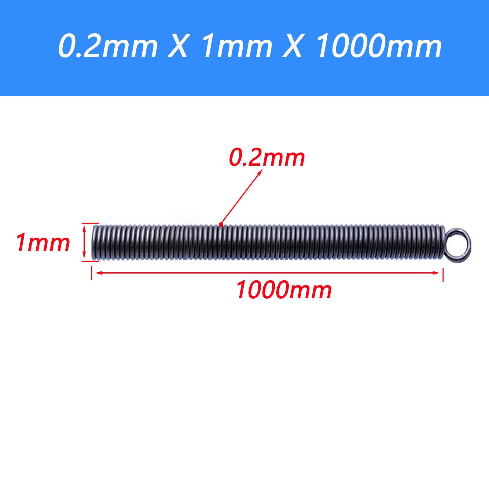 1000mm 1m Long Extension Spring Tension Spring Wire 0.2-3.5mm OD 1-30mm DIY Coil