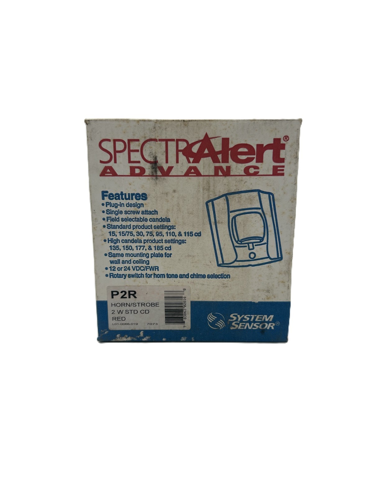 Spectra Alert Advance P2R Horn/Strobe 2W STD CD RED