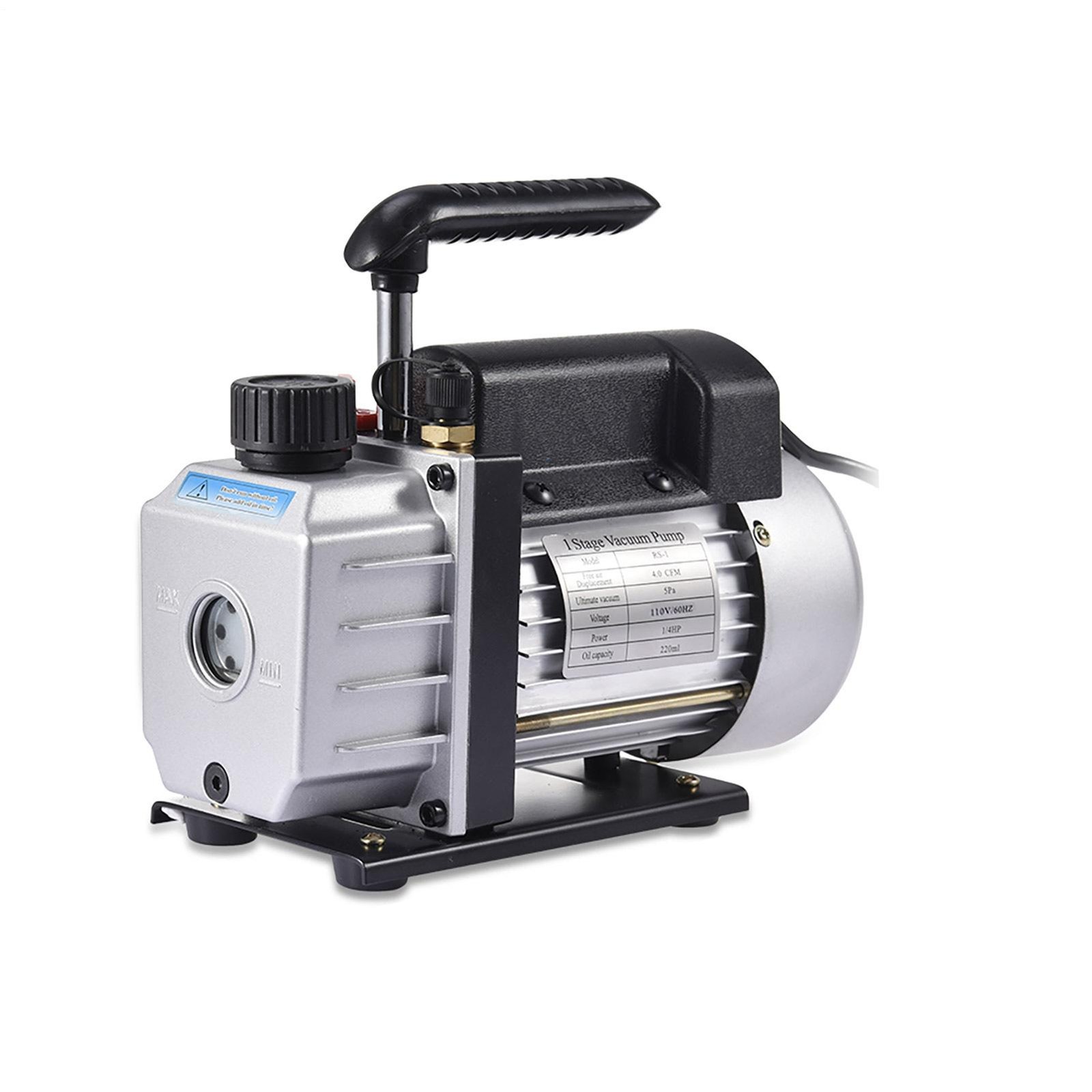 Vacuum Pump Rotary Vane Deep Air Tool Free Oil 4CFM 1/4HP