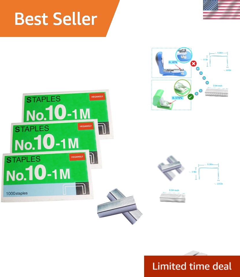 Heavy-Duty 3000pcs No.10 Staples – Ideal for Mini Staplers & Everyday Use