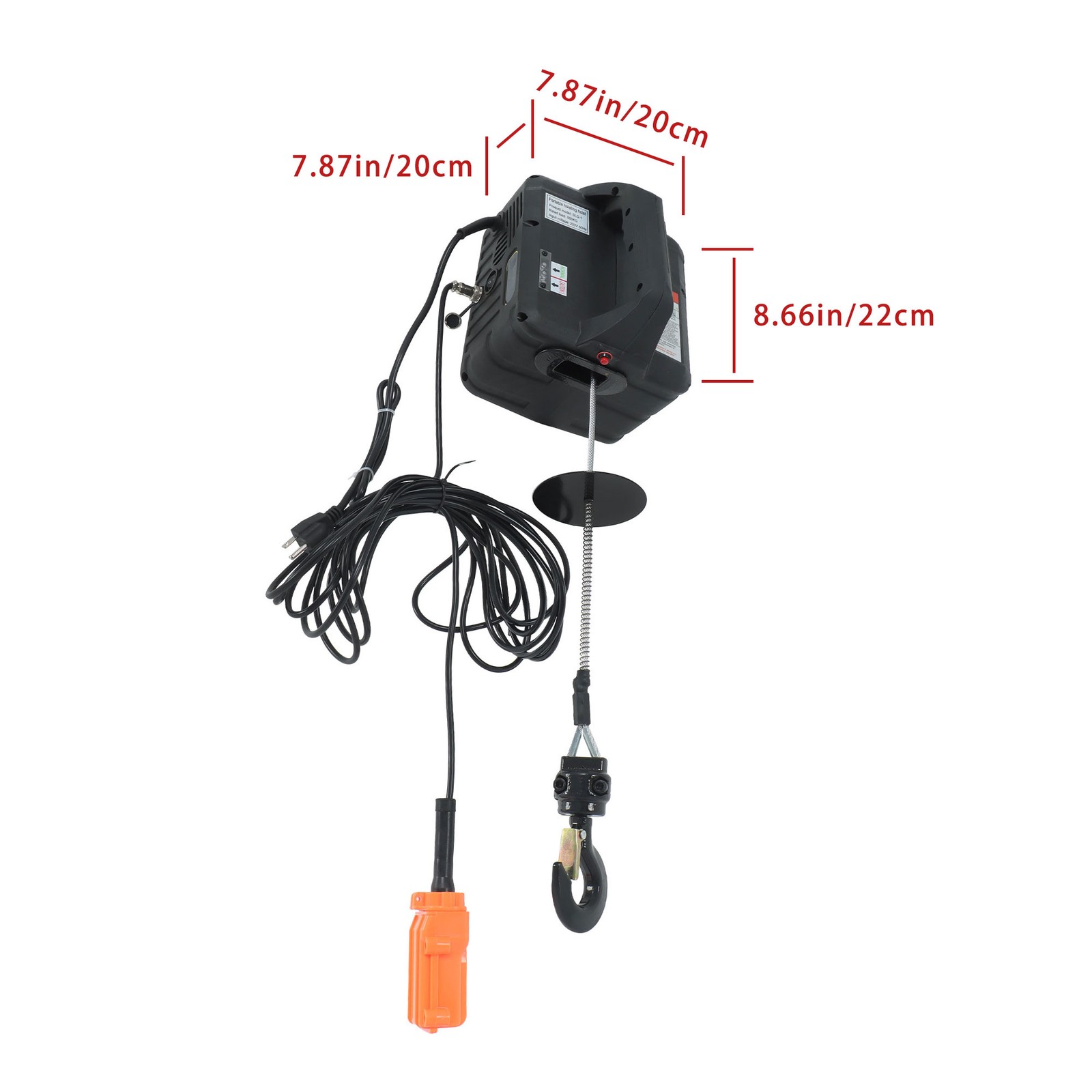 110V 1100LB 3in1 Portable Electric Hoist for Garage, Warehouses and Factories