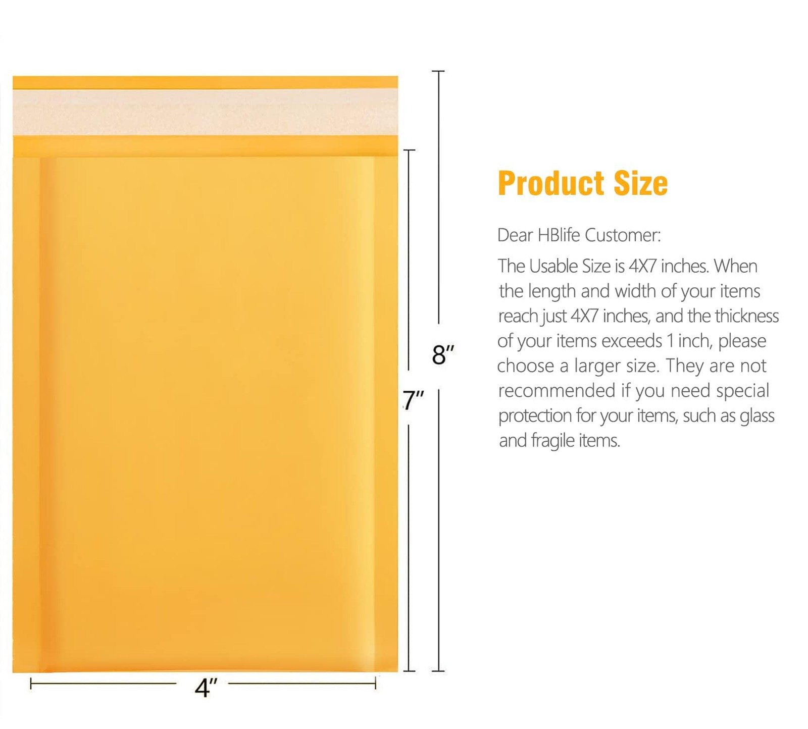 50Pcs Bubble Mailers, 4X8 Inches Self Seal Kraft Poly Mailers, Padded Envelopes
