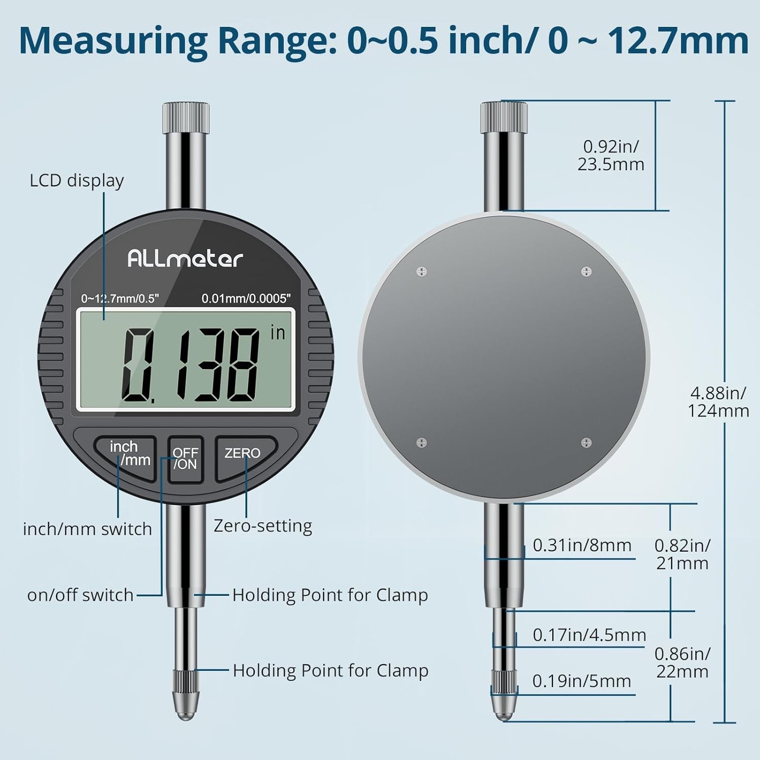 Digital Dial Bore Indicator 0.7″-6″ 0.0005″ Engine Internal Cylinder Gauge Tool